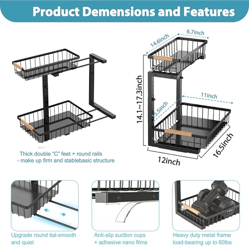 Liuoud Under Sink Organizer 2 Pack, 2 Tier Slide Out | All Products - Image 7