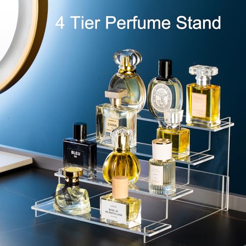 HENABLE 4 Tier Acrylic Display Risers, Perfume Organizer Stand - Image 3