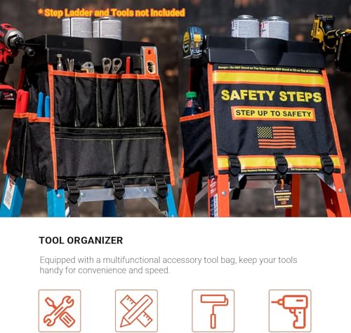 Ladder Organizer with Tool Bag and Slide-Out Tray, High - Image 4
