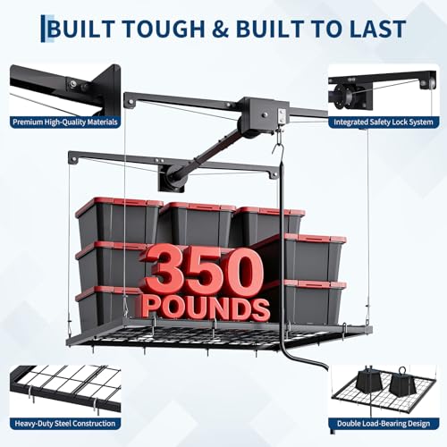 IDEALHOUSE Overhead Garage Storage Rack Lift System - Image 5
