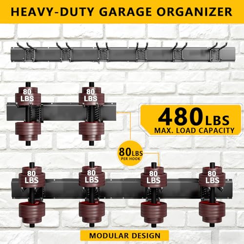 Garage Tool Organizer Wall Mount, 48inch Heavy-Duty Garage - Image 3