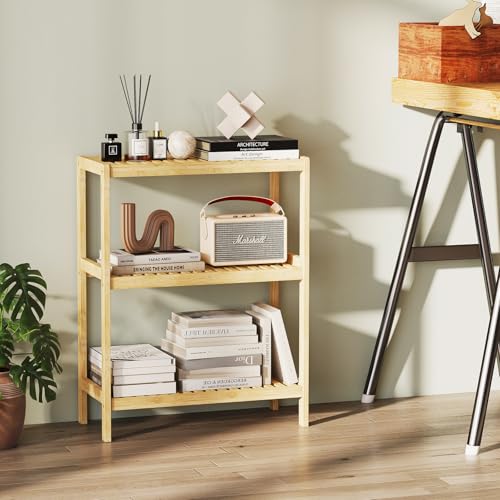 Bamboo Bathroom Shelf, Multifunctional Storage Shelf, 3-Tier - Image 6