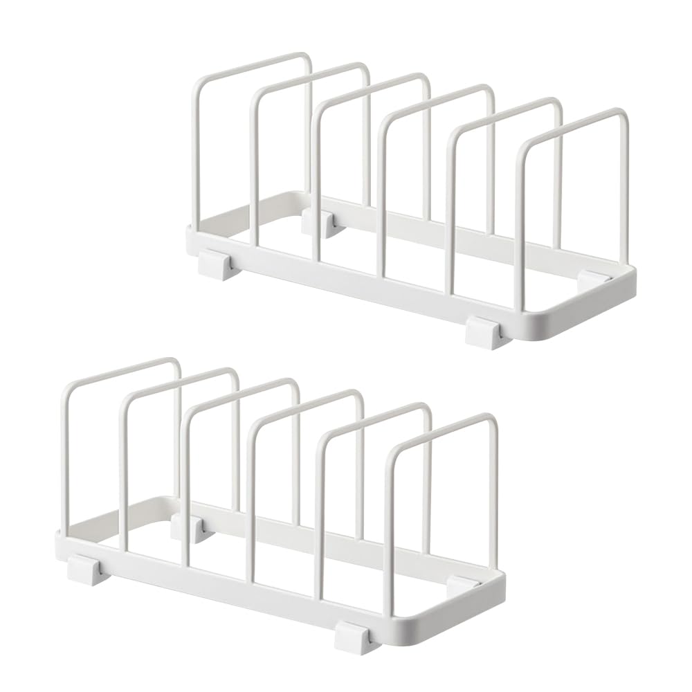 2 Pack Metal Dish Plate Rack Pot Lid Holder Kitchen Organizer - Image 1