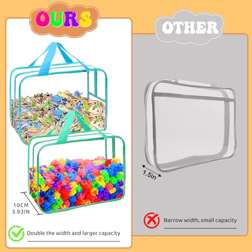 8 Packs 8 Colors Toy Storage Bags, Reusable Clear PVC - Image 6