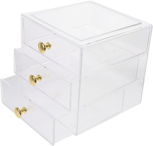 Stackable Three-layer Drawer Storage Box Modern Makeup Organizer Desktop Sundry Organizer Kitchen Countertop Lids