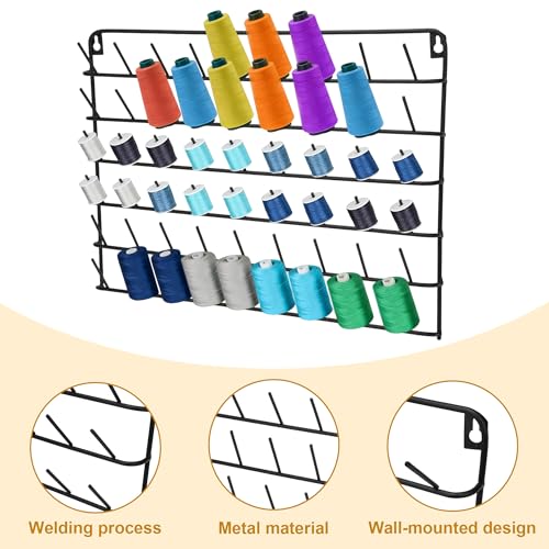 SIBAO 1 Pack Thread Holder Wall Mount - 54 Spools Wall - Image 5