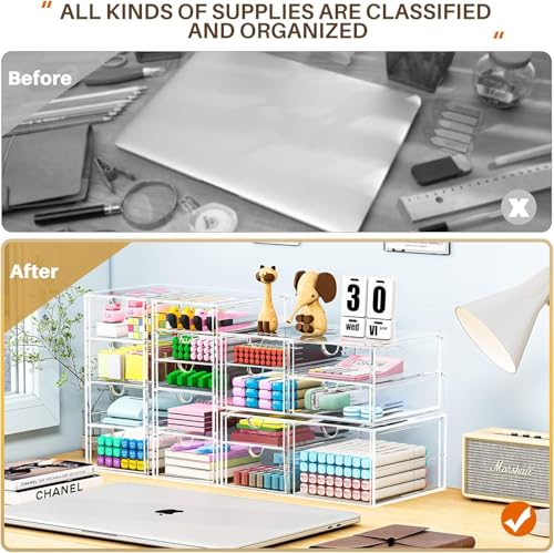 caktraie Acrylic16-Drawer Storage & Makeup Organizer for Desk - Image 6