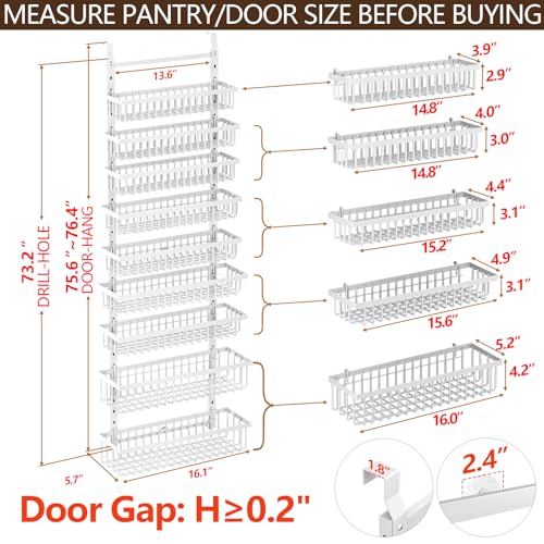 POKIPO 9 Tier Over The Door Pantry Organizer, 2 in 1 | All Products - Image 3