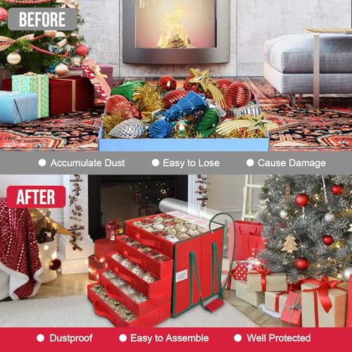 Christmas Ornament Storage Box,5 Tier Holds Up to 100-3” - Image 5