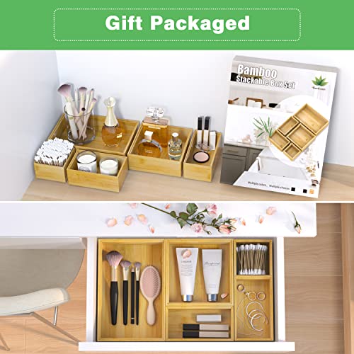Bamboo Bathroom Drawer Organizer Dividers, Wooden Kitchen Utensil - Image 4