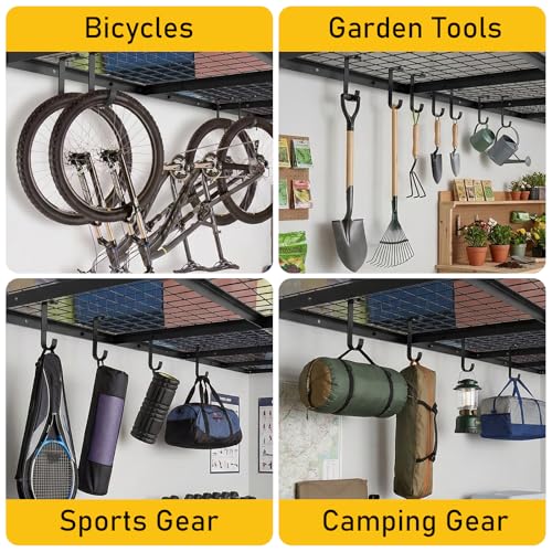 4 Pack Bike Hooks for Garage Ceiling, Overhead Garage | Garage Storage - Image 6