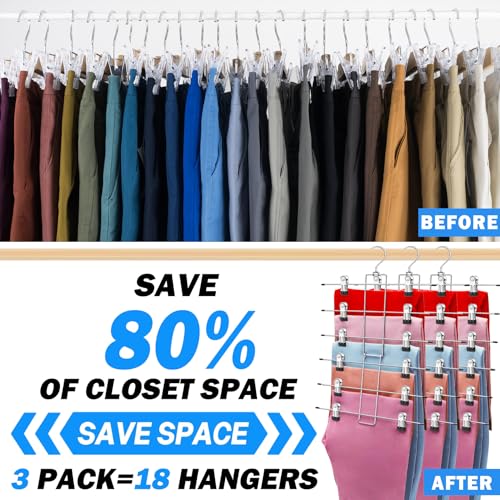 3 Pack Closet Organizers and Storage,6 Tiers Skirt Pants - Image 3
