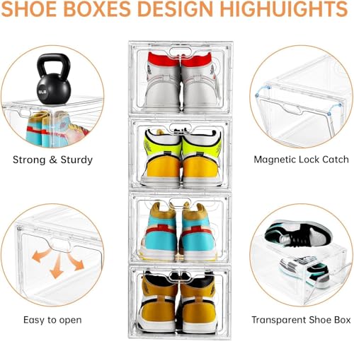 INSTY 12 Pack Large Shoe Storage Box, Clear Shoe Storage - Image 4