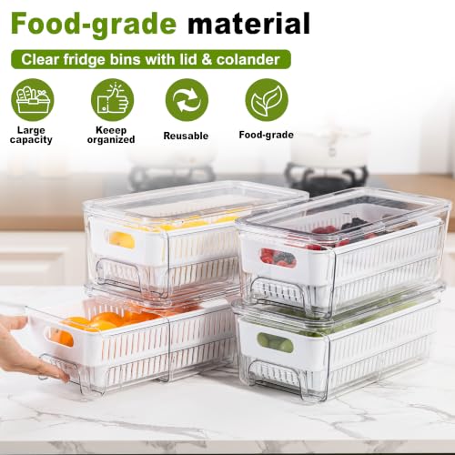4-Pack Fruit Storage Containers for Fridge, Pull-Out Drawers - Image 5