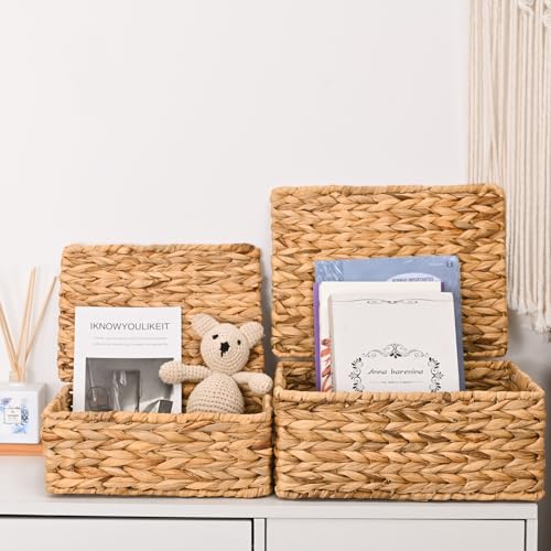 Wicker Storage Baskets, Hand-Woven Rectangular Wicker Basket - Image 5