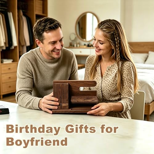 Gifts for Men Wood Phone Docking Station Birthday Gift for Men - Image 3