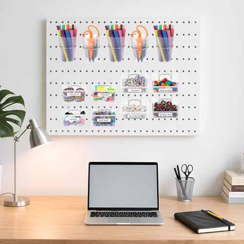 20 Pcs Pegboard Organizer Accessories Clear Peg Board Bins - Image 6