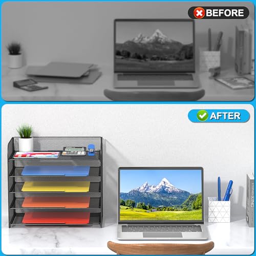 2 Sets 5-Tier Paper Organizer,Paper Tray Holder for Desk - Image 6