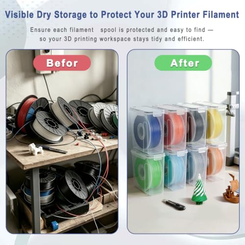 Airtight Filament Storage Box 4 Pack, PLA ABS PETG TPU Spools - Image 6