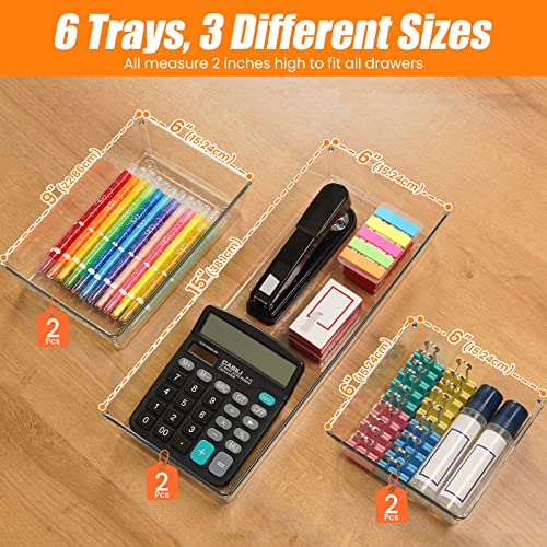 Criusia 6 Pcs Large Size Clear Drawer Organizer Set, | All Products - Image 3