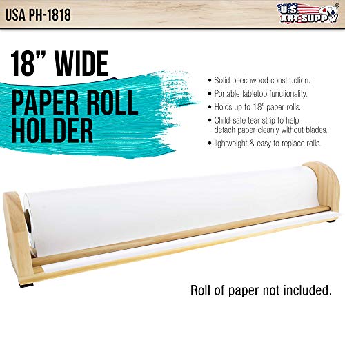 U.S. Art Supply 18" Wooden Tabletop Easel Paper Roll Holder - Image 4