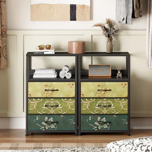 Furnulem Retro NightStand with 3 Drawer, Small Vintage Storage - Image 5