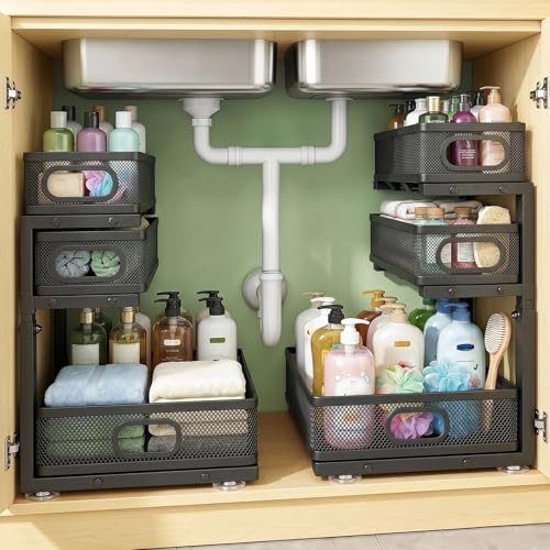 Under Sink Organizer, 2-Pack 3-tier Under Sink Storage - Image 2