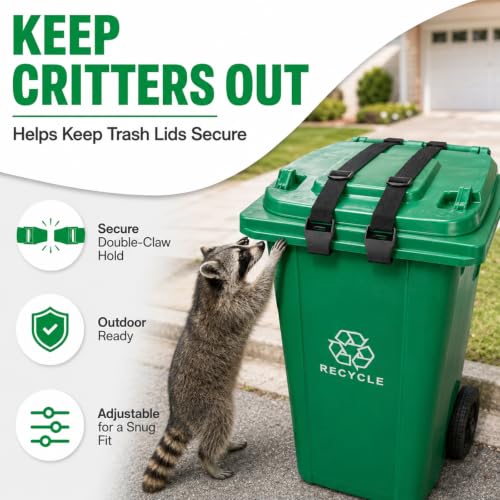 2PCS Bear Proof Trash Can Locks with Double Metal Claw - Image 3