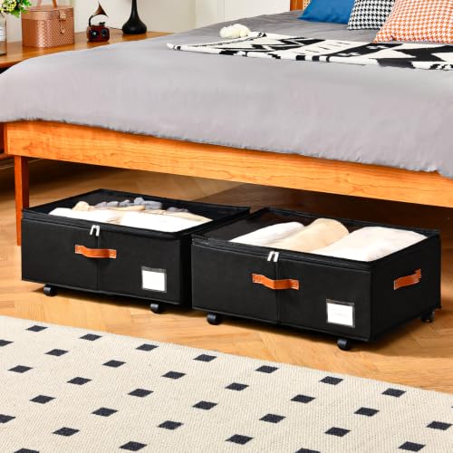 10 inch Height Under Bed Storage with Wheels 2 Pack - Image 3