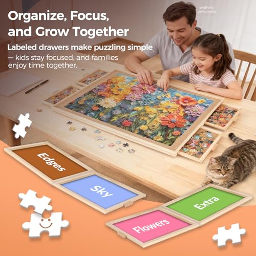 ALL4JIG 1500 Piece Rotating Puzzle Board with 4 Drawer - Image 4