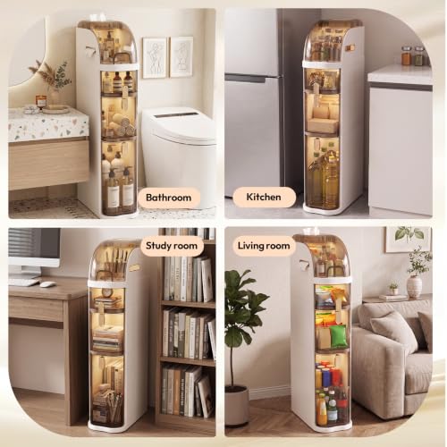 BGYMF 3-Tier Slim Bathroom Storage Cabinet with Drawers,Movable - Image 6
