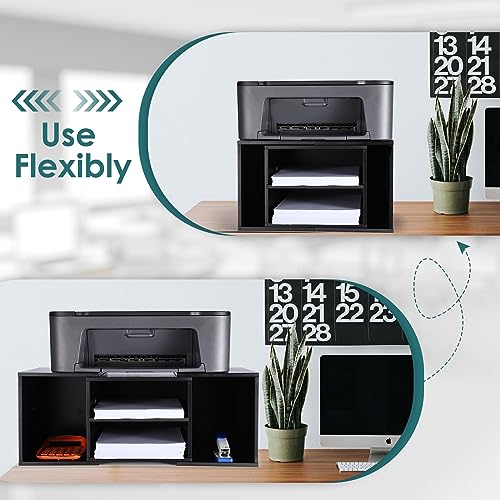 Large Printer Stand, Adjustable Printer Table with Storage - Image 4
