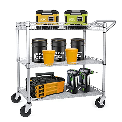 WDT 990Lbs Capacity Heavy Duty Rolling Utility Cart, NSF Rolling - Image 3