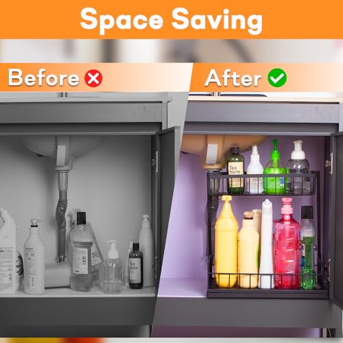 2-Tier under Sink Organizer and Storage, Narrow Space Storage - Image 5