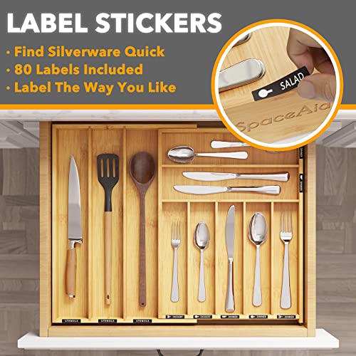 SpaceAid Bamboo Silverware Drawer Organizer with Lab | All Products - Image 4