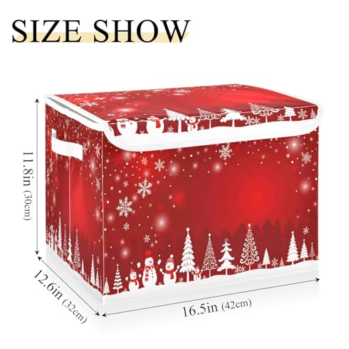 Storage Bins with Lids and Handles, Christmas Tree Snowman - Image 4