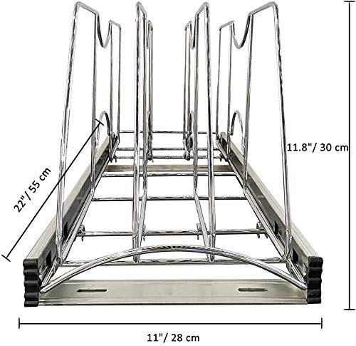 Pull Out Cookie Sheet Organizer, 11" W x 22" D x 11.8" H, Chrome - Image 3
