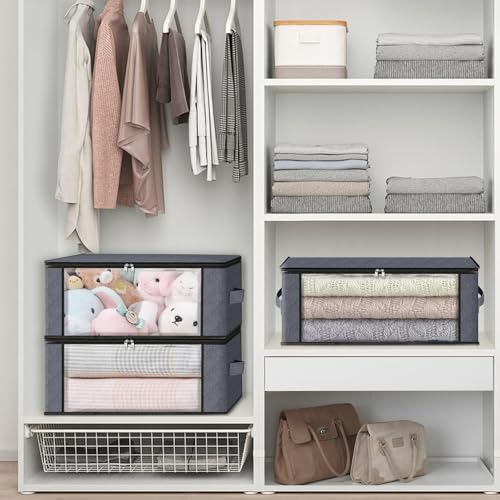 HomeHacks 3-Pack Clothes Organizer Storage Bags, 35L Storage Bins - Image 6