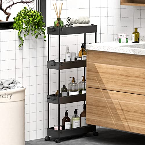SPACEKEEPER Slim Rolling Storage Cart, 4 Tier Bathro | All Products - Image 6