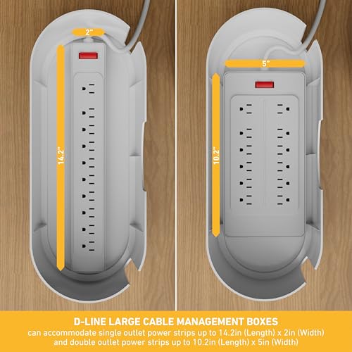 D-Line Cable Management Box, Power Strip Holder - Image 4