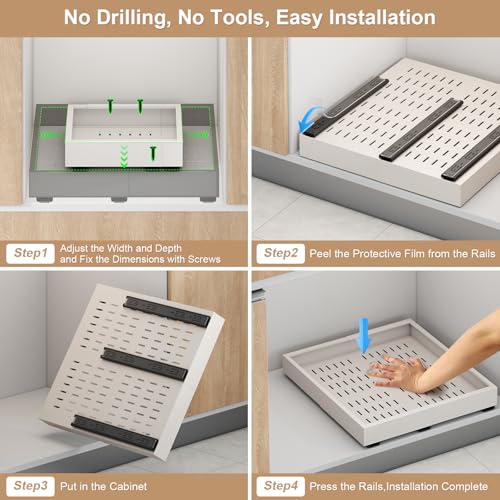 Fokyfok 2Pc Pull out Cabinet Organizer,11"-16"W,17"- | All Products - Image 6