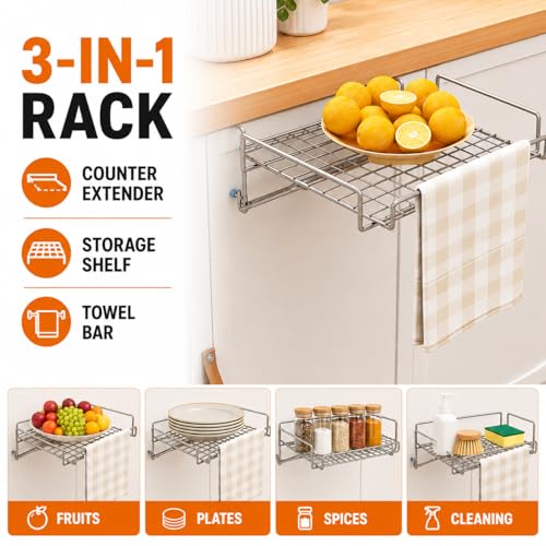 Kitchen Counter Extender, 1-Sec Foldable Over Cabinet Door - Image 6