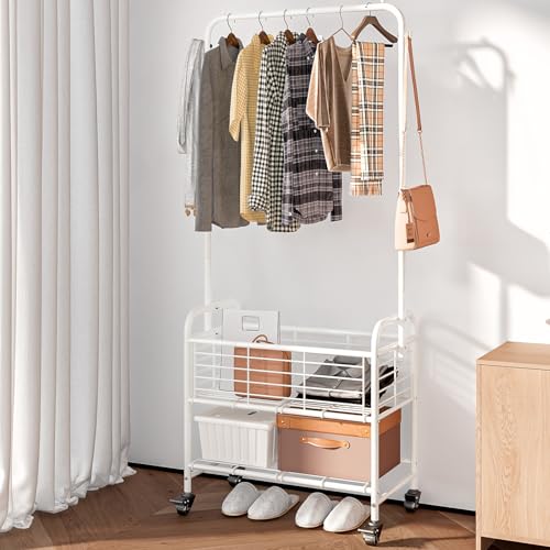 SUOERNUO Laundry Cart with Basket Hanging Rack Sorter - Image 3