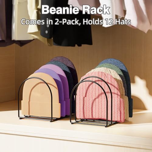 1 Pack Metal Beanie Organizer for 6 Hats, Vertical Display Stand - Image 8