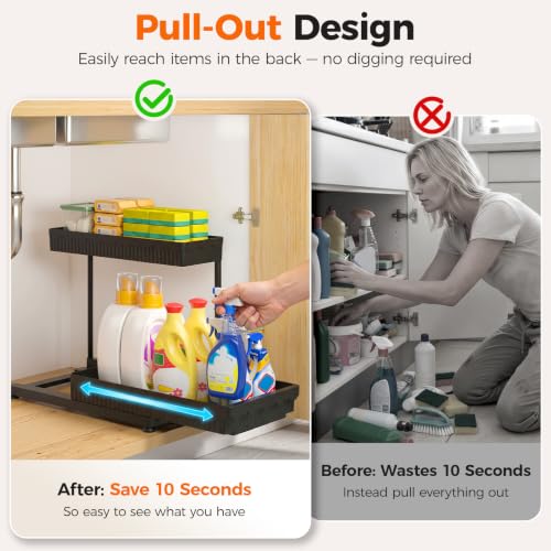 Sevenblue 3-Pack 2-Tier L-Shaped Under Sink Organize | Home Organizati - Image 5