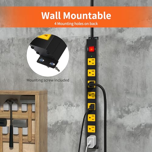 8 Outlet Long Power Strip, 2100J Surge Protector Heavy Duty 6FT - Image 3