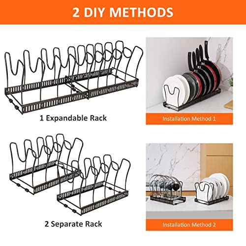 ROOHUA Pot and Pan Lid Organizer Rack for Under Cabinet - Image 7
