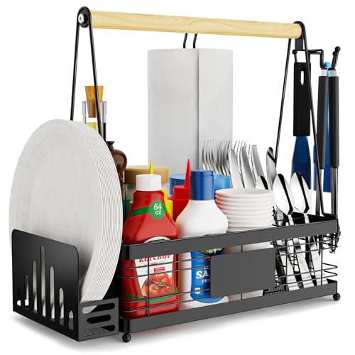 Grill Caddy with Plate Holder and Paper Towel Holder - Image 2