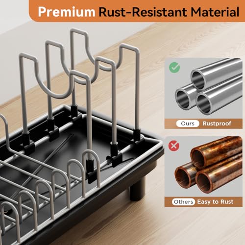 Laveshop Small Dish Drying Rack, Compact Dish Drainer for Kitchen - Image 5