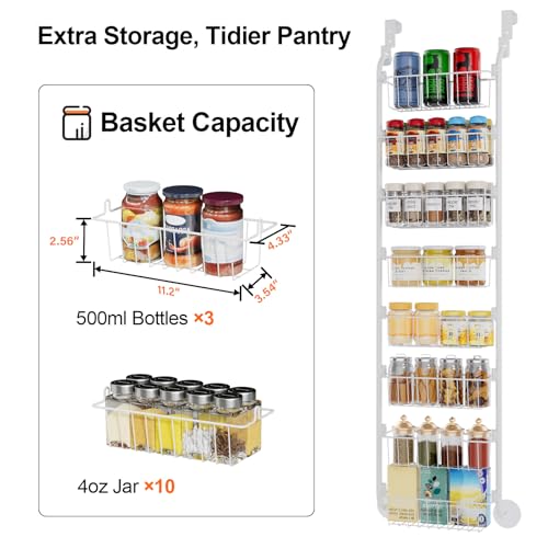 Delamu Narrow Over The Door Pantry Organizer, 8-Tier Metal Pantry - Image 5